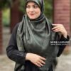 روسری ژاکارد لمه 140 یشمی مشکی میس لاکچری