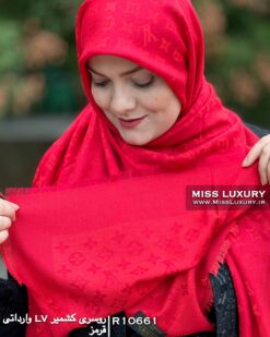 روسری کشمیر LV وارداتی قرمز میس لاکچری