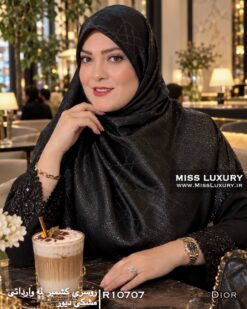 روسری کشمیر لمه وارداتی مشکی دیور میس لاکچری