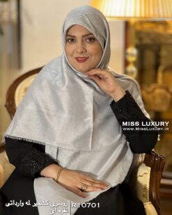 روسری کشمیر لمه وارداتی نقره ای میس لاکچری