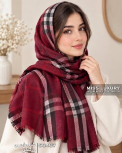 شال باربری زرشکی میس لاکچری