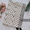 شال نخی سفید مشکی میس لاکچری
